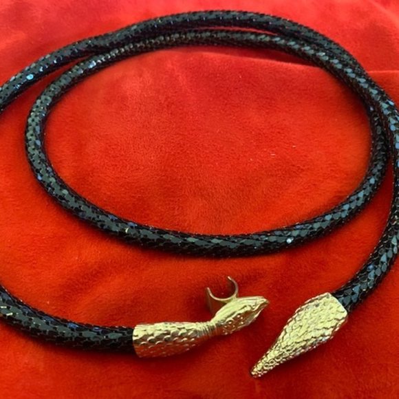 Designer Sample 3pc RED Suede LEATHER Ragged Edge TOP SKIRT &BLACK Snake BELT ~M - Picture 13 of 14